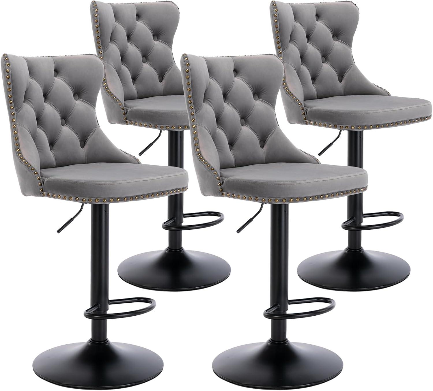 How We Found Comfort and Style in These Adjustable Velvet Bar Stools