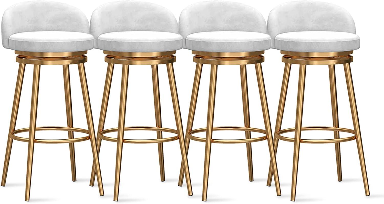 Our Take on Velvet Swivel Counter Stools with Stylish Gold Legs