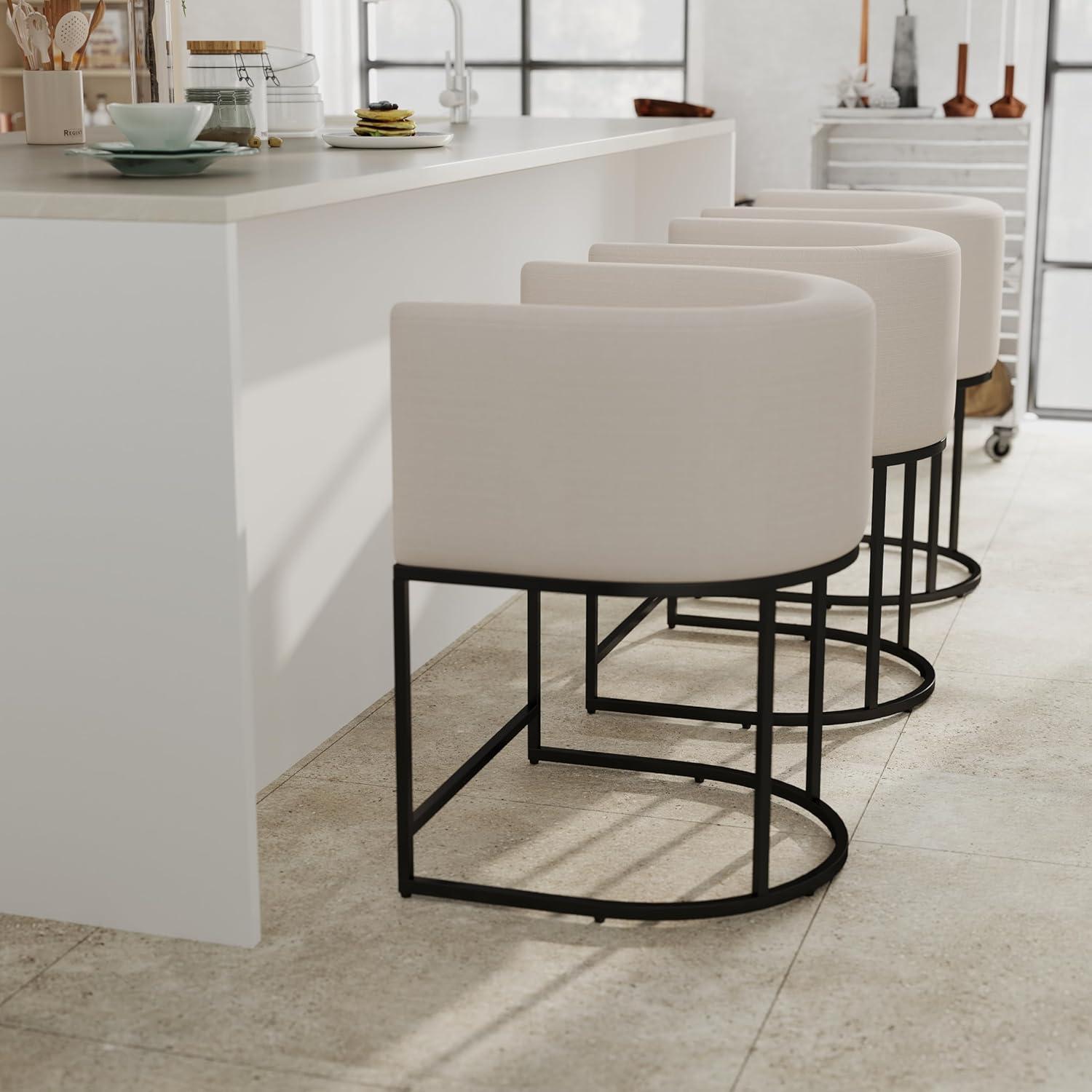 Our Honest Take: Stylish & Comfortable Cream Linen Bar Stools Set