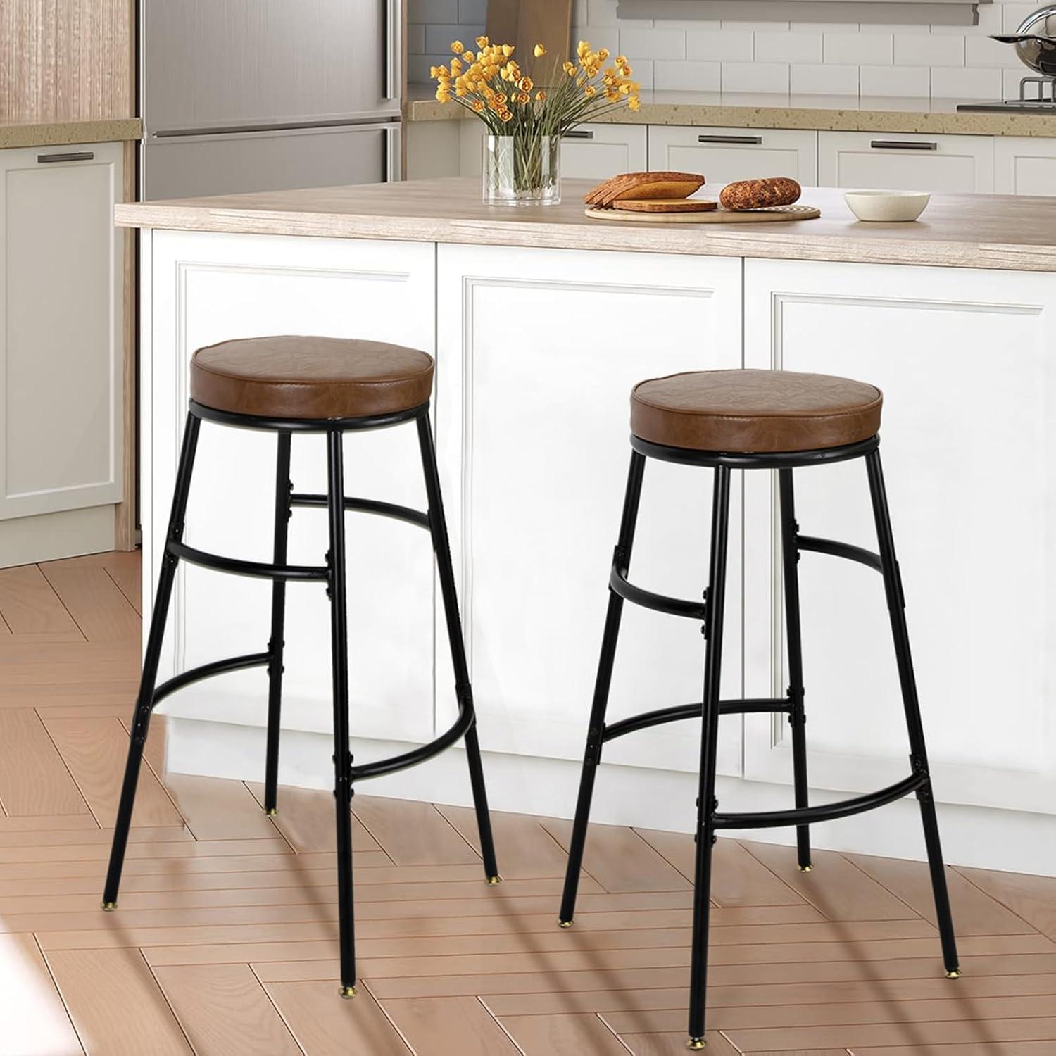 Our Review: Stylish & Sturdy PU Leather Bar Stools for Any Space