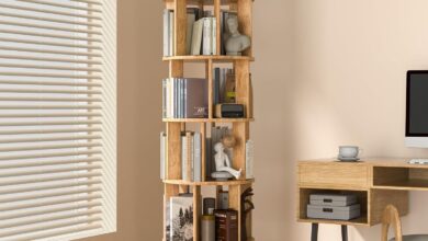 How We Organized Our Home with the 6-Tier Rotating Bookshelf