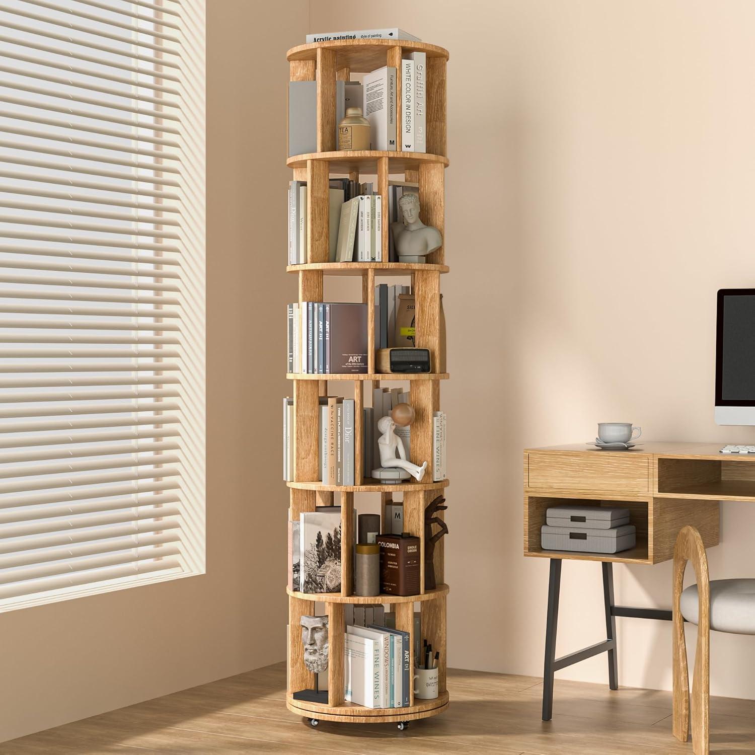 How We Organized Our Home with the 6-Tier Rotating Bookshelf