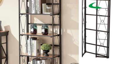 How We Organized Our Space with the VECELO Folding Bookshelf