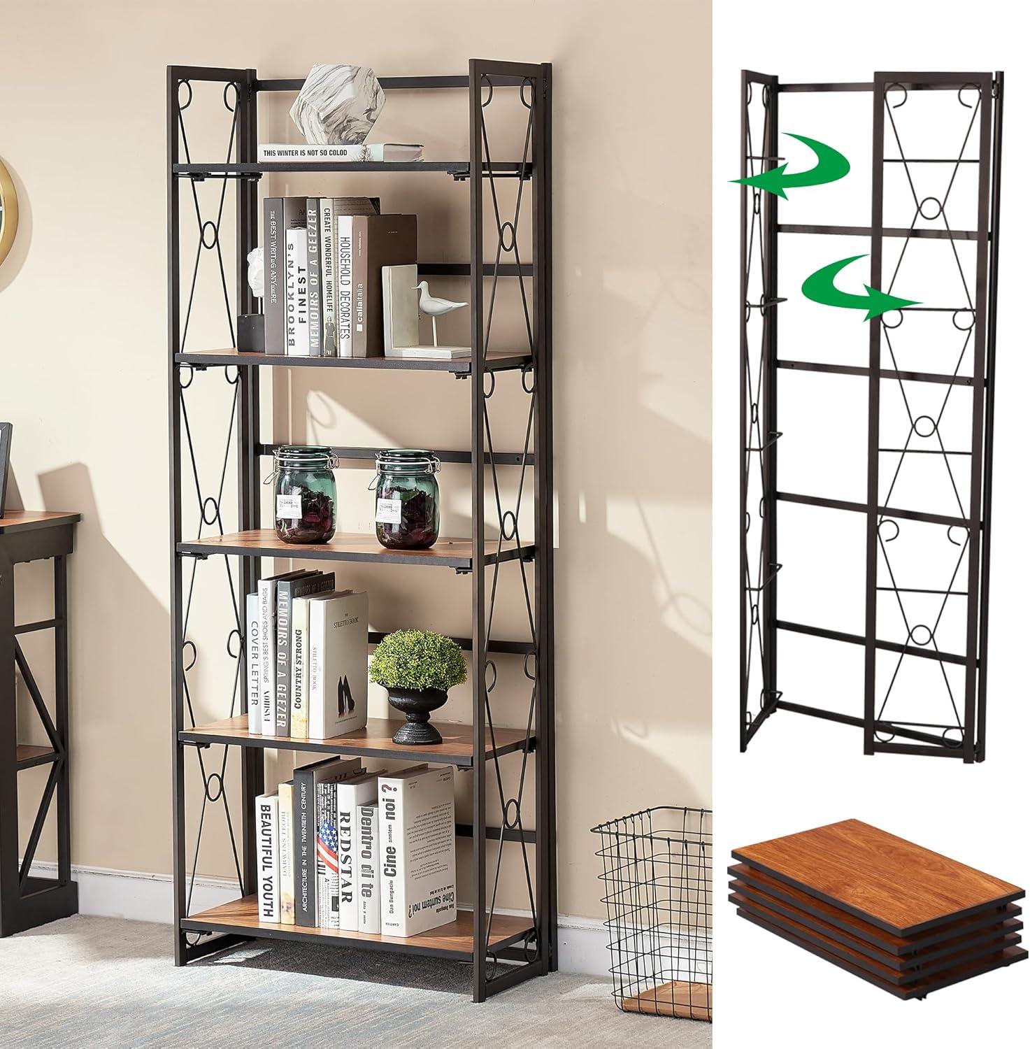 How We Organized Our Space with the VECELO Folding Bookshelf
