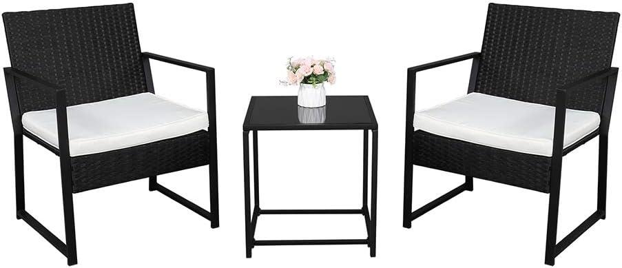 Our Honest Take on the Stylish 3-Piece Black & White Patio Set