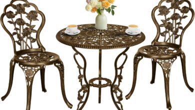 Our Take on the Stylish 3-Piece Rose Bistro Set for Outdoors