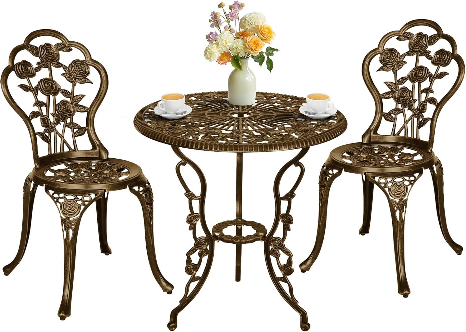 Our Take on the Stylish 3-Piece Rose Bistro Set for Outdoors