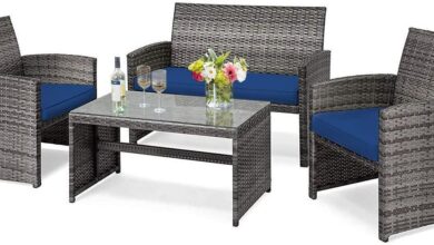 Our Honest Take on the DORTALA 4-Piece Navy Patio Set