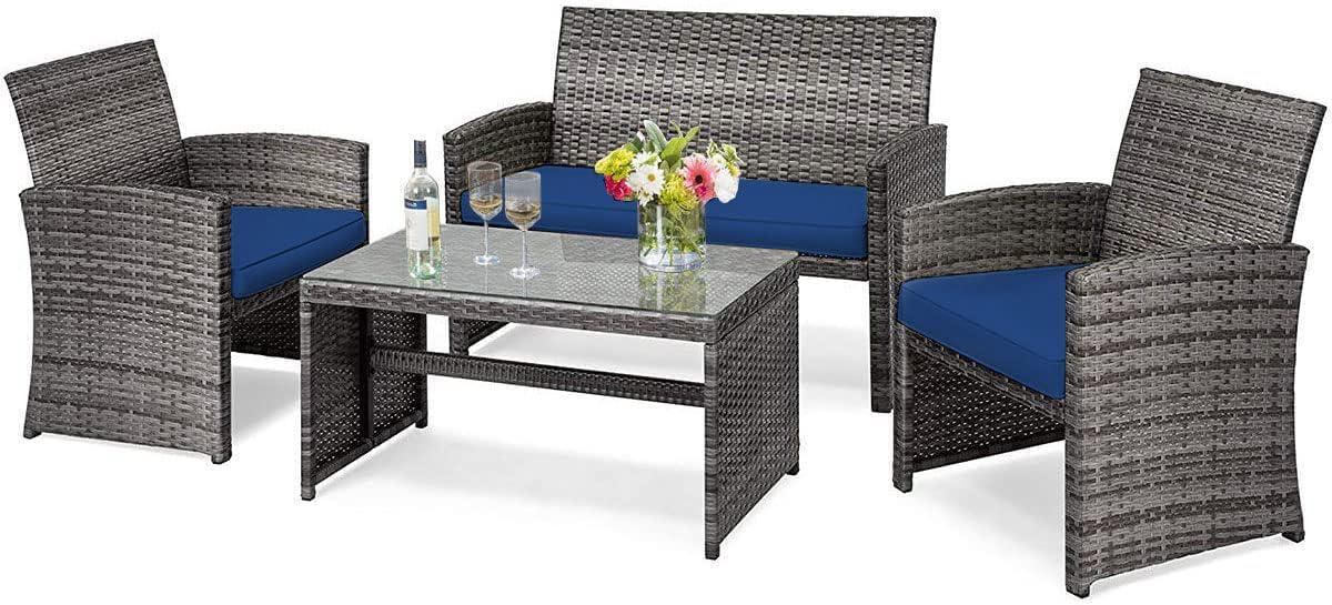 Our Honest Take on the DORTALA 4-Piece Navy Patio Set