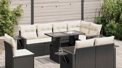 Our Take on the Stylish 9-Piece Black PE Rattan Garden Sofa Set