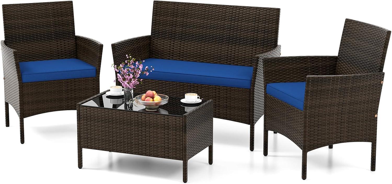 Our Take on the HAPPYGRILL 4-Piece Outdoor Rattan Set: Comfort & Style