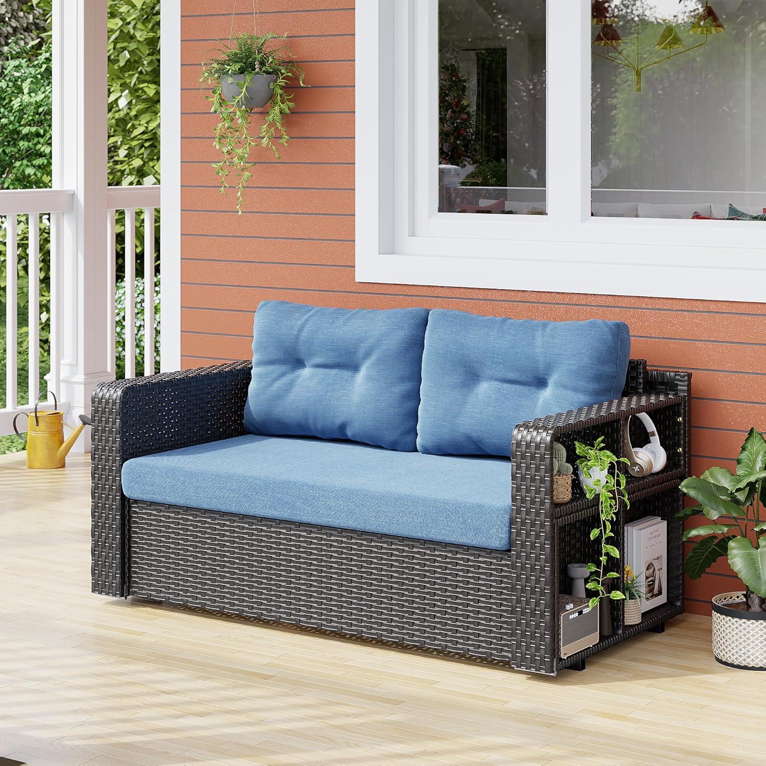 Our Take on the Versatile Patio Wicker Sofa with Foldable Table