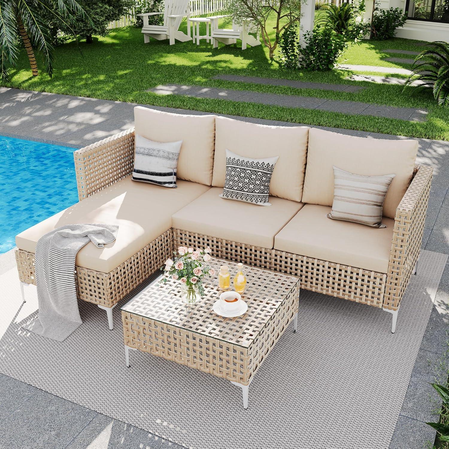 Our Honest Take on the Cozy Yellow & Beige Patio Sofa Set