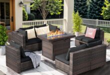 Our Take on the 7-Piece Wicker Patio Set with Fire Pit