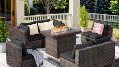 Our Take on the 7-Piece Wicker Patio Set with Fire Pit