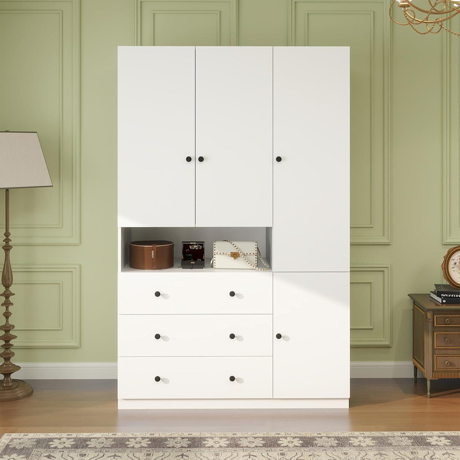 Our Honest Take on the 3-Door White Armoire: Style Meets Storage