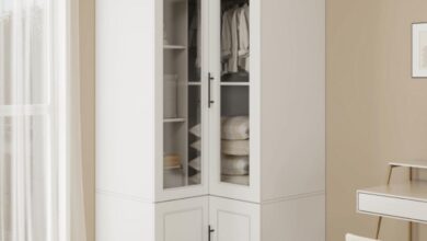 How We Organized Our Space with a Stylish Corner Armoire Wardrobe