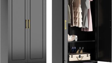 Our Take on the Sleek 71″ Metal Armoire Wardrobe Closet
