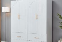 Our Honest Take on the 4-Door White Armoire Wardrobe’s Storage & Style
