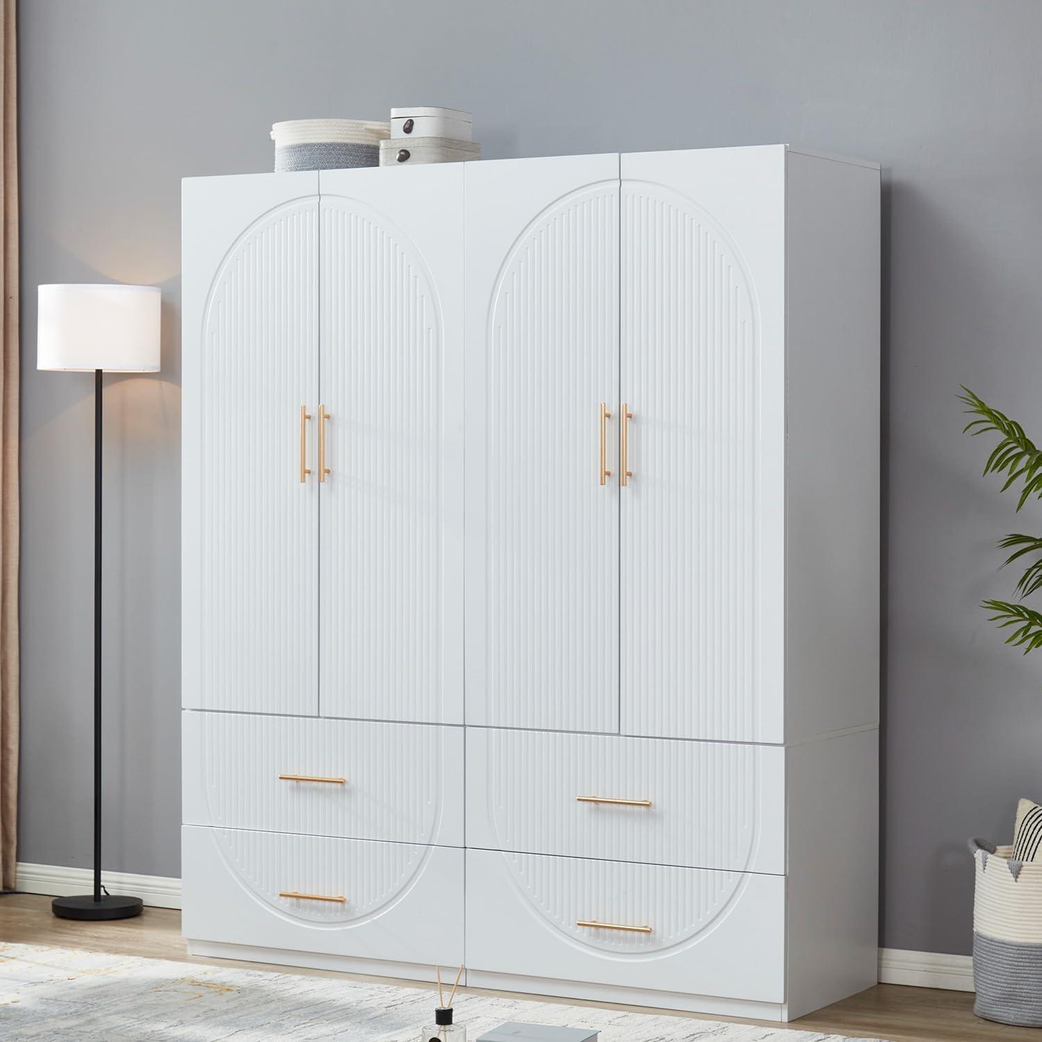Our Honest Take on the 4-Door White Armoire Wardrobe’s Storage & Style