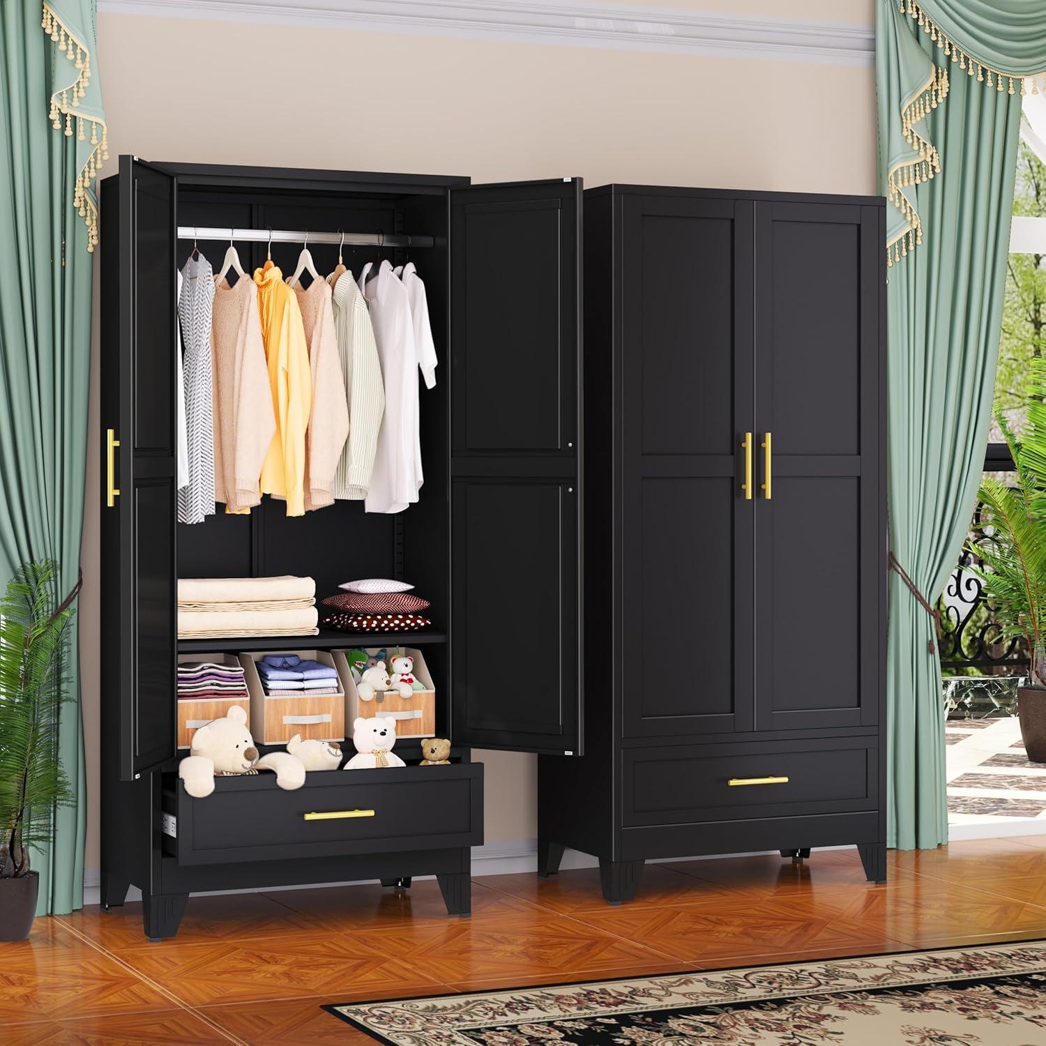 Our Honest Take on the Steel Armoire Wardrobe Closet’s Storage Power
