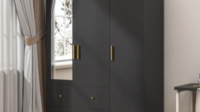 Why We Love This Sleek 3-Door Wardrobe with LED Lights