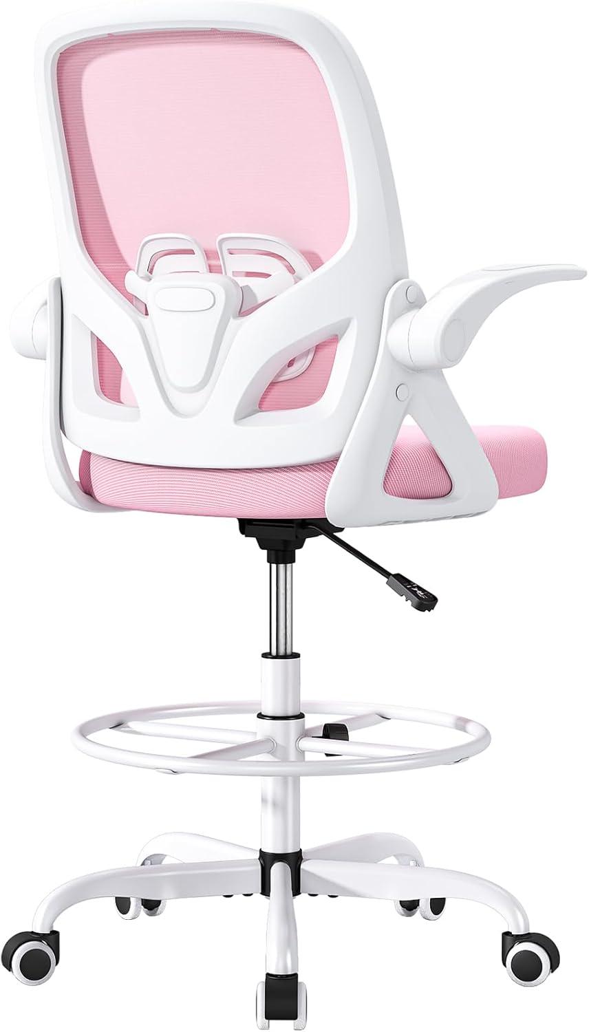 Our Review: Comfortable and Sturdy Pink Drafting Chair for Home Use