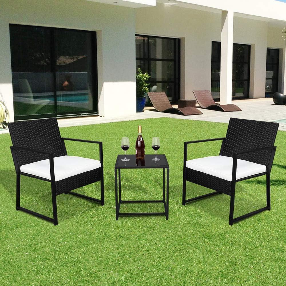 Our Honest Take on the Stylish 3-Piece black &‍ White Patio Set
