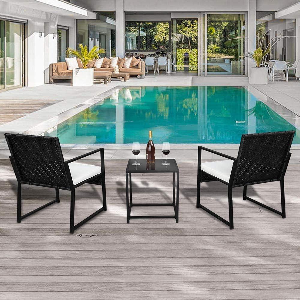 our Honest Take ⁣on the Stylish 3-Piece Black & White Patio Set