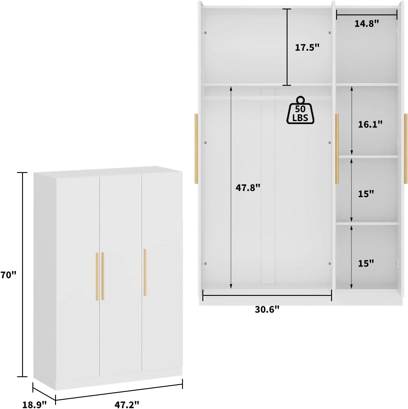 Our Honest Take on the AIEGLE​ 3-Door Wardrobe: Spacious & ​Sturdy