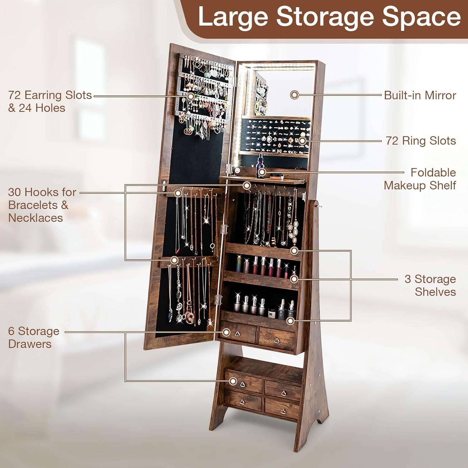 Our Honest⁢ Take on CHARMAID's‌ Jewelry Cabinet with ⁢LED ‌Mirror