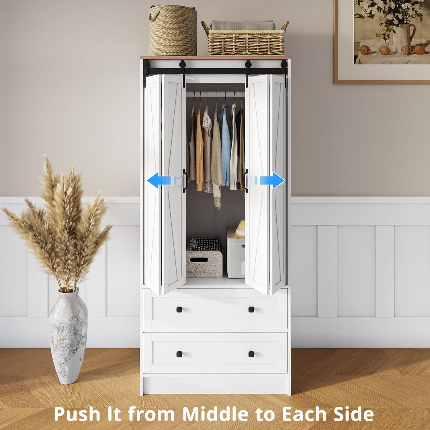 our Honest Take on Maupvit's Farmhouse Armoire with Barn Doors