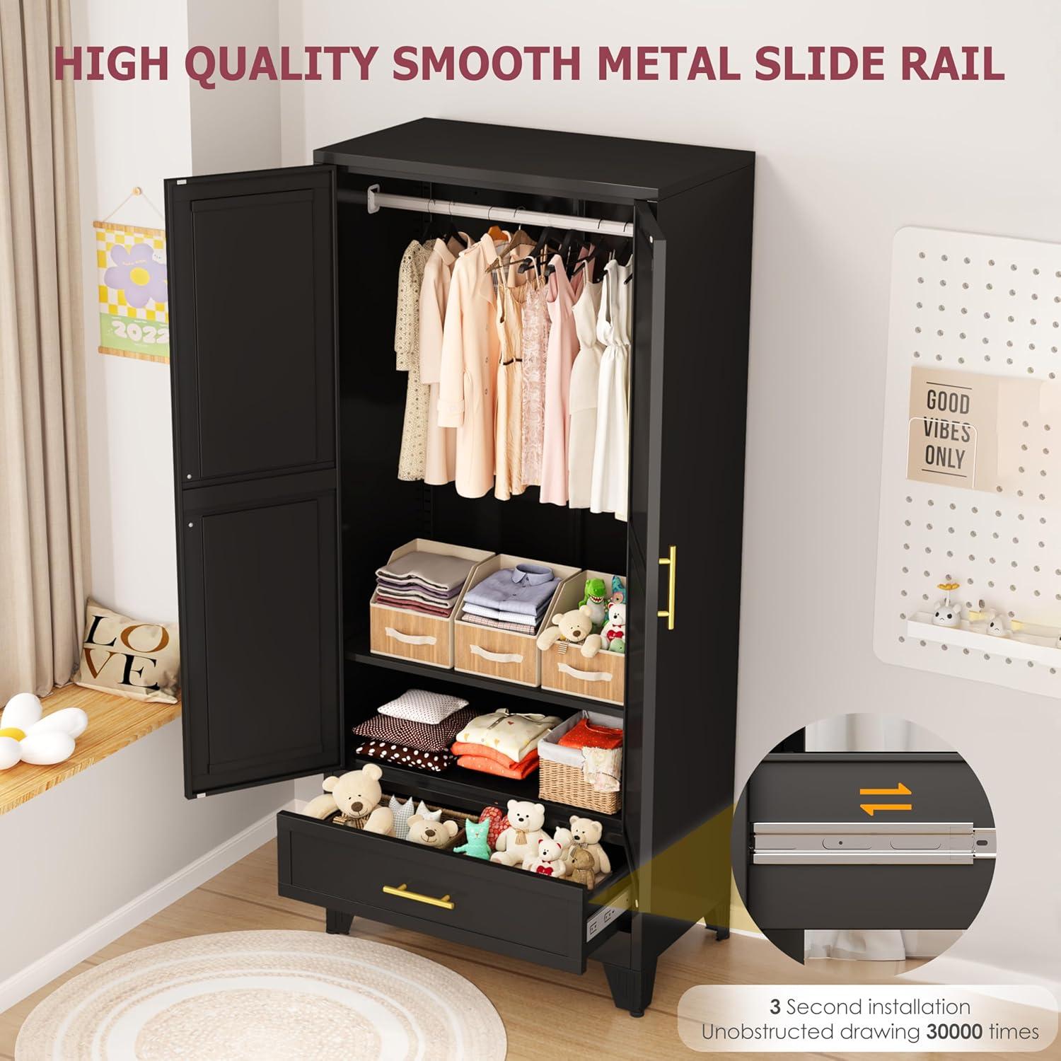 Our Honest ⁤Take on the Steel Armoire Wardrobe Closet's ​Storage Power