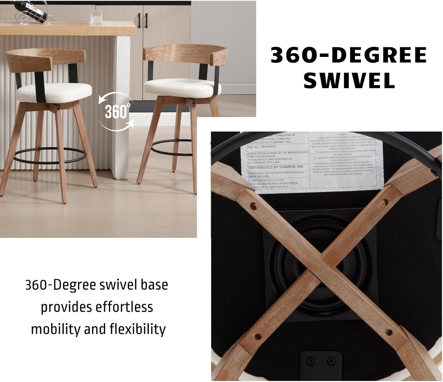 Our Honest Take on‍ DUOMAY's Stylish 360°​ Swivel ⁤Bar Stools