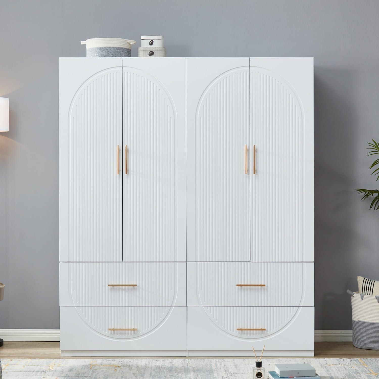 Our Honest Take on the 4-door White Armoire Wardrobe's Storage & Style