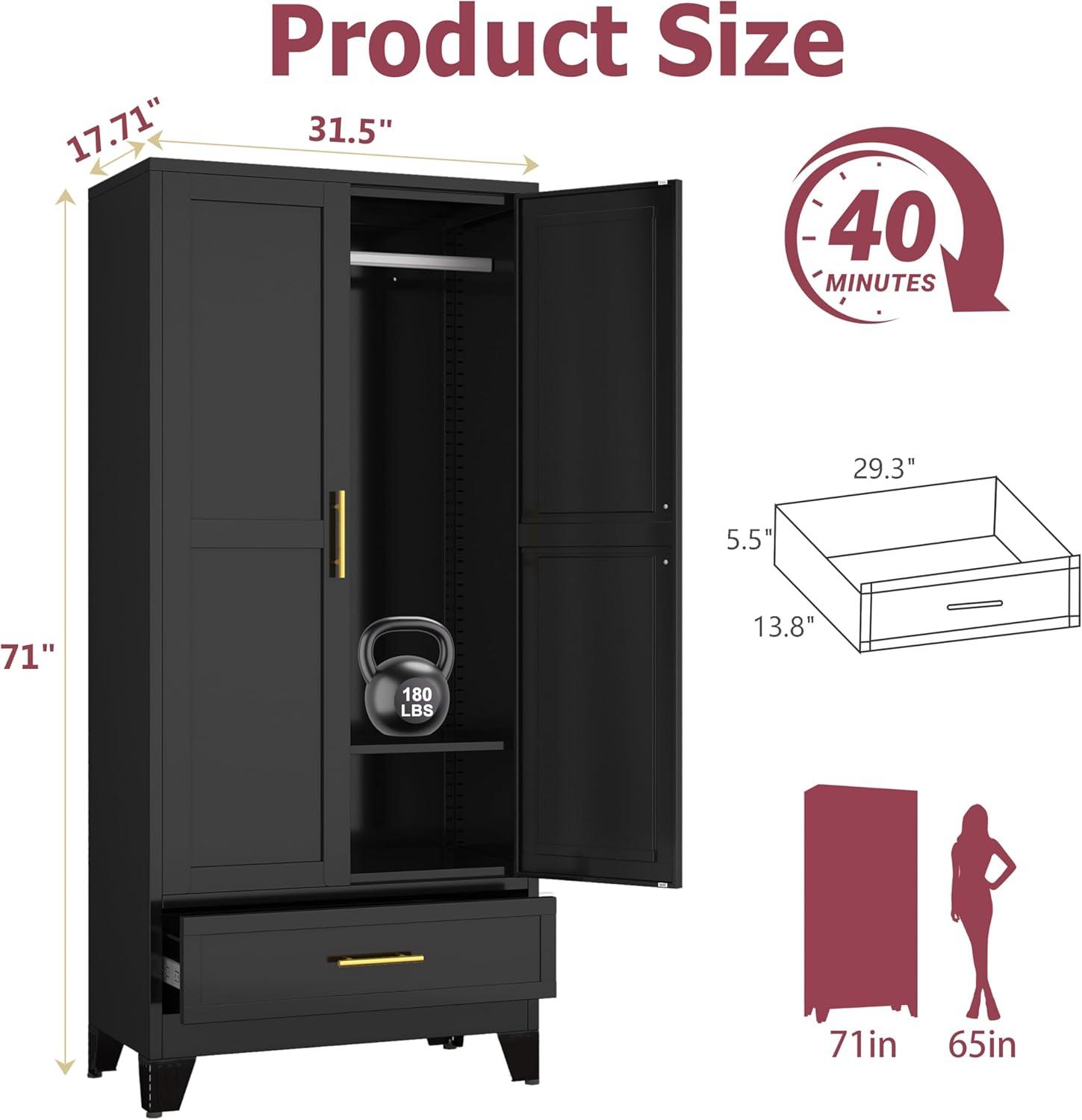 Our Honest Take‍ on the Steel Armoire Wardrobe Closet's Storage Power