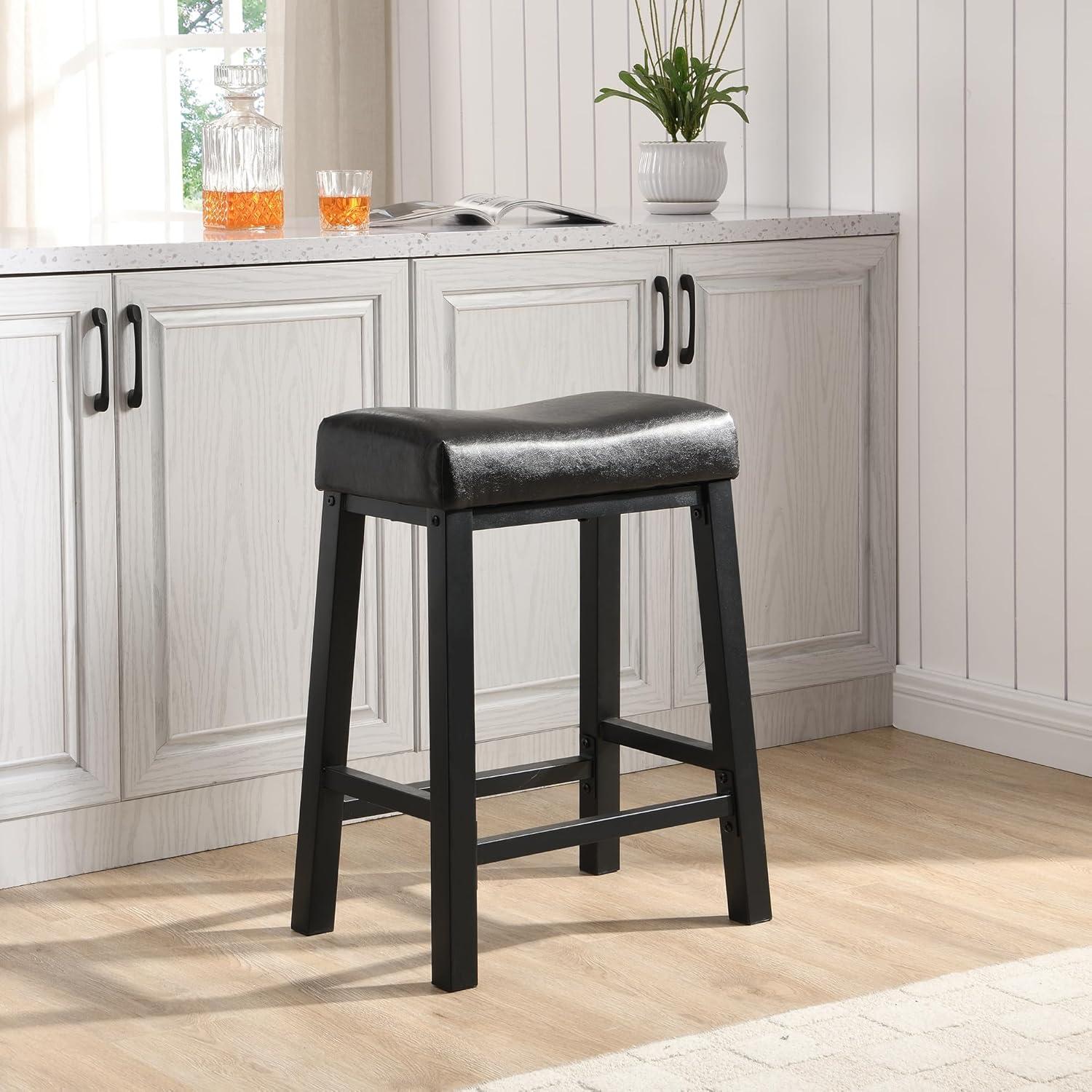 Our‌ Take on eHemco's Sturdy Black Faux Leather Barstool