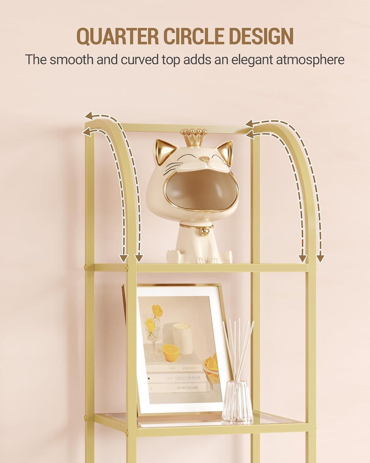 Our Honest Take: Stylish & Space-Saving Gold Glass Bookshelf​ Review