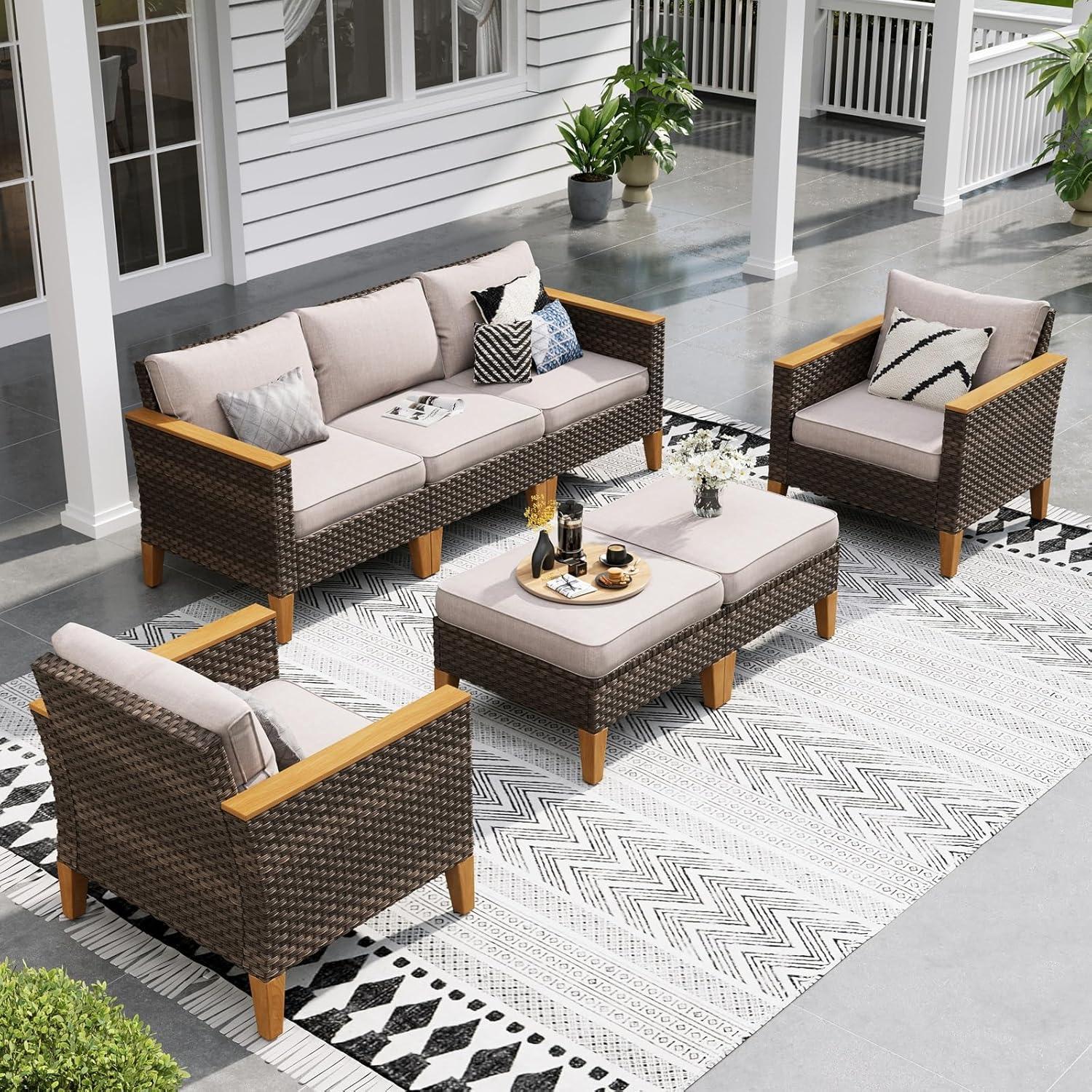 Our take on⁣ the Sophia⁣ & William 7-Piece Wicker ⁣Patio Set