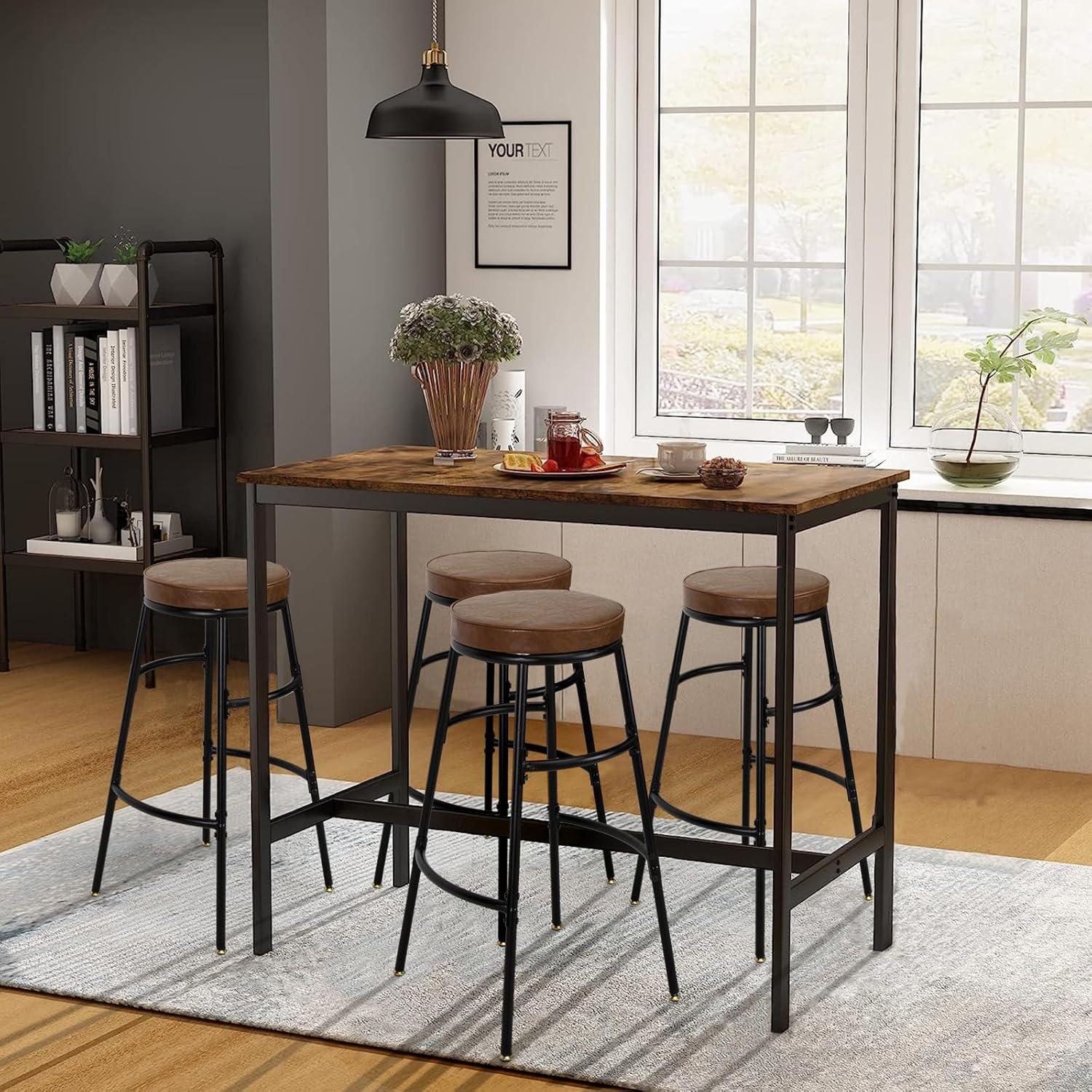 Our review: Stylish & ⁢Sturdy⁤ PU Leather Bar Stools for Any Space