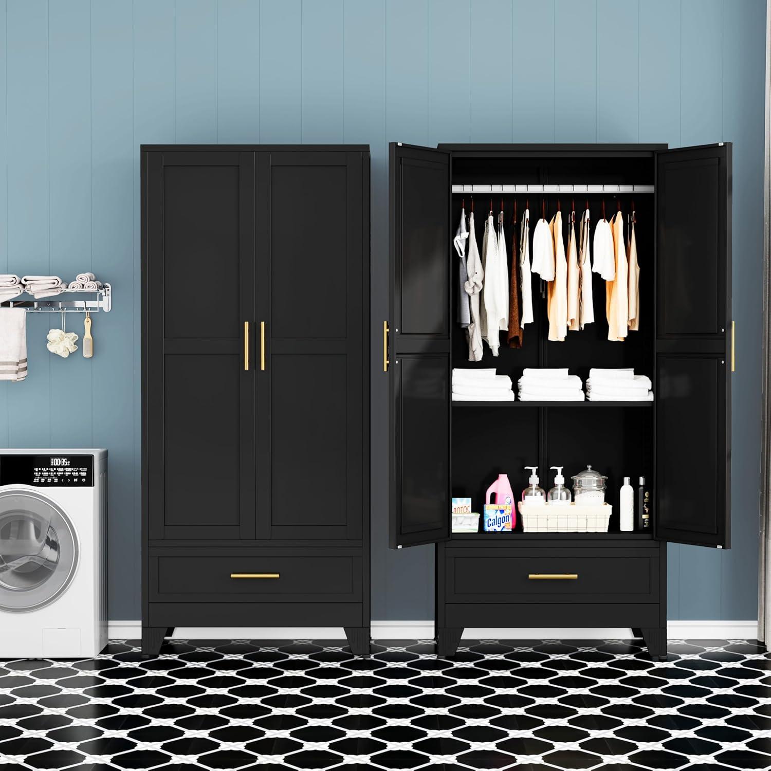 Our Honest Take on the Steel Armoire Wardrobe Closet's Storage Power