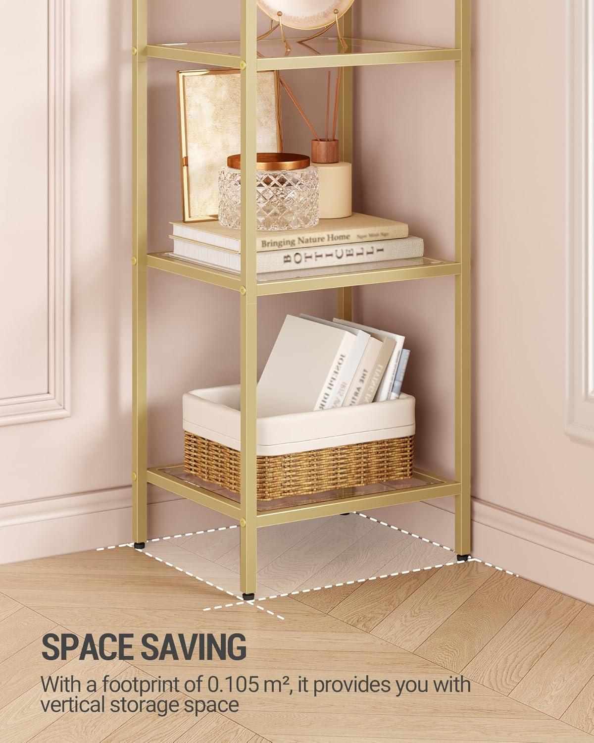 Our Honest Take: Stylish & Space-Saving Gold Glass Bookshelf Review