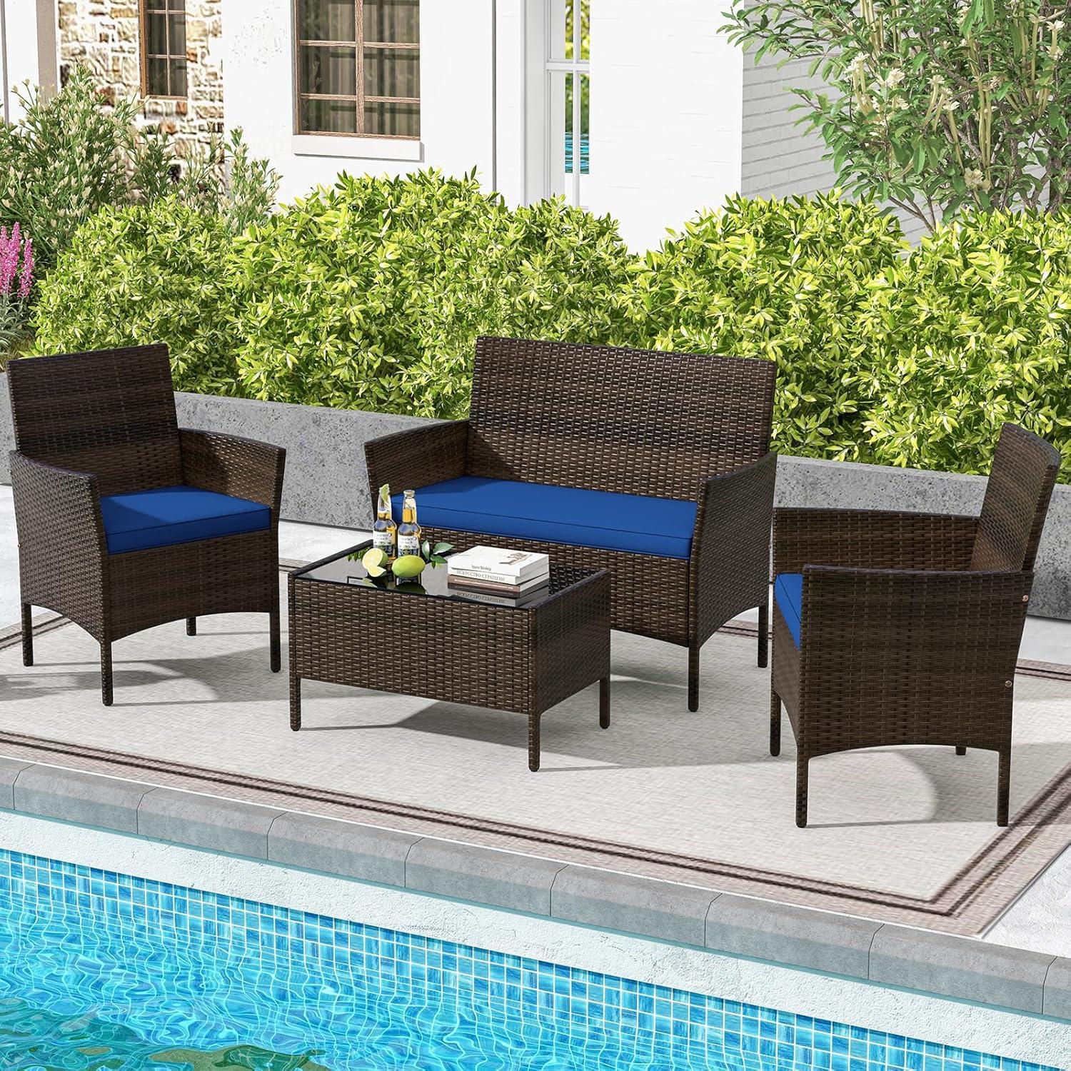 Our Take on the HAPPYGRILL 4-Piece ‍Outdoor Rattan set: Comfort & Style