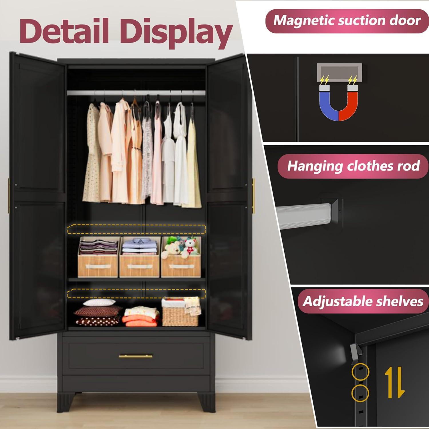 Our Honest Take on ‌the⁤ Steel ⁣Armoire Wardrobe Closet's Storage Power