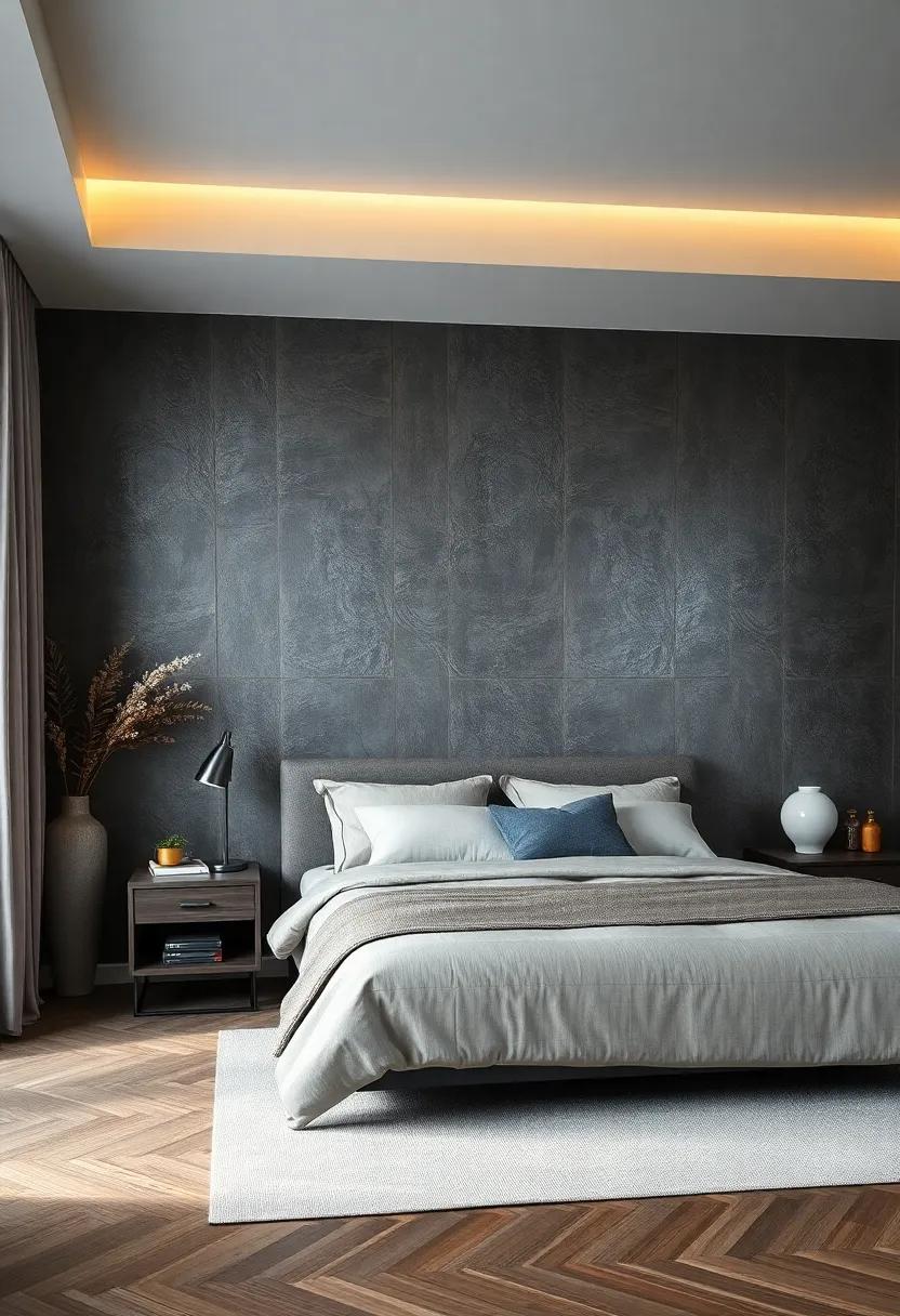Matte Black Geometric Wall Murals to Define the⁢ Space