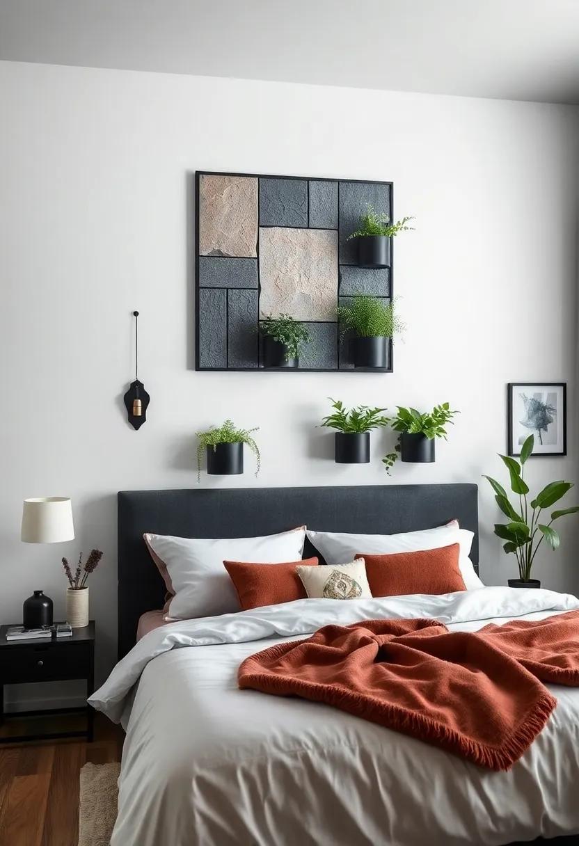 Coal Black wall Mounted Planters with Lush Indoor Plants