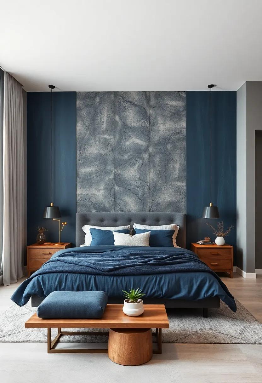 Deep Indigo Toned ⁤Wall Panels for a ‌Modern Touch