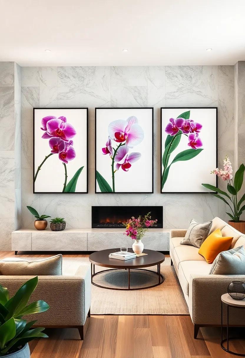 Exotic orchid Prints: ​Detailed ​renderings of orchids add‍ a touch of luxury ⁢and exotic beauty to​ any ​room