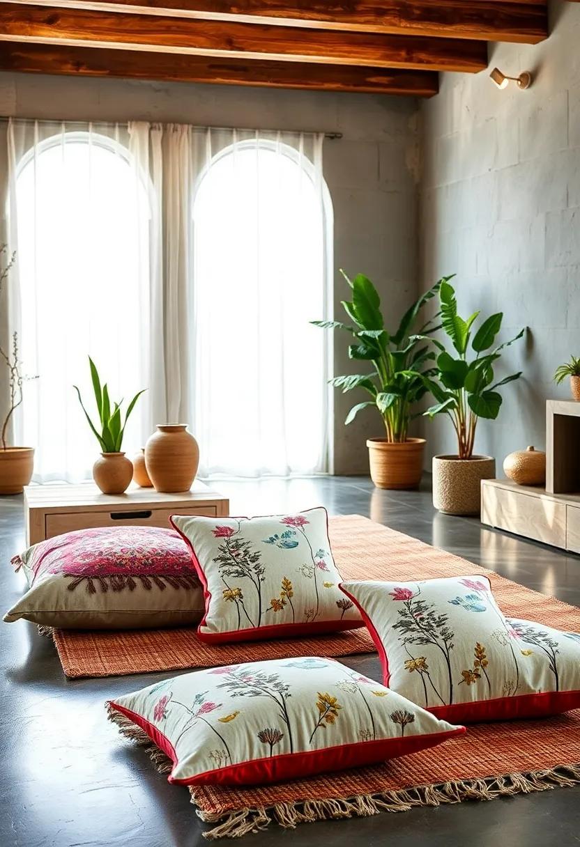 Organic Cotton Cushion with⁤ Hand-Drawn ​Botanical⁢ Prints