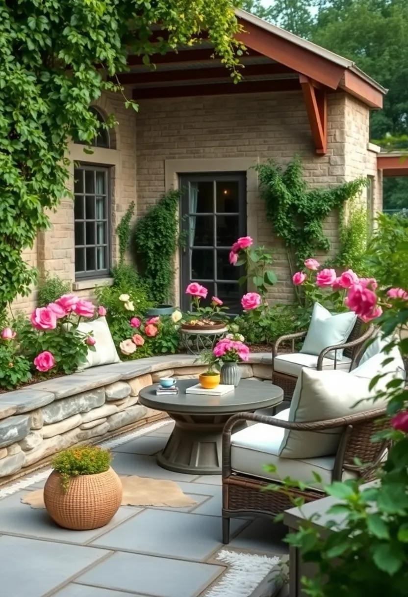 an‌ heirloom‍ rose‌ garden‌ enclosed by ⁣a⁤ low stone wall exudes old-world charm and grace